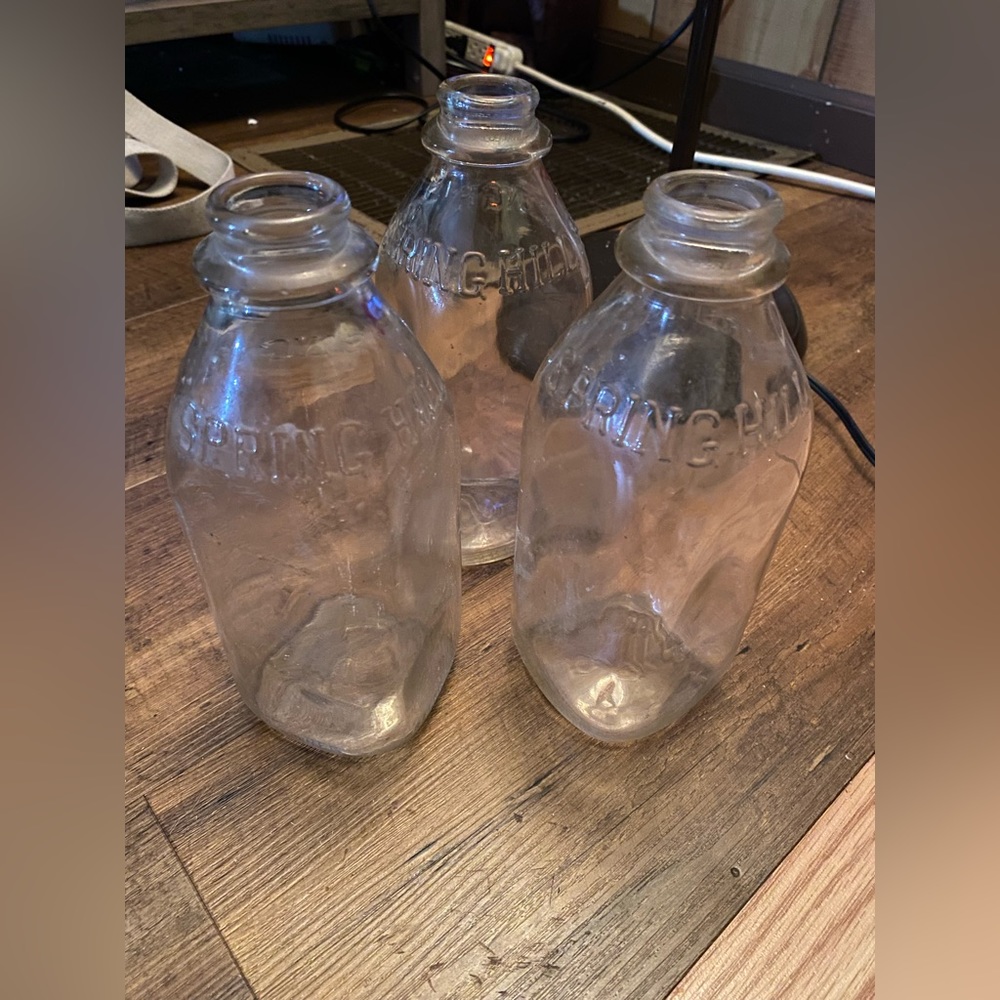 Vintage 50’s era glass milk bottles
